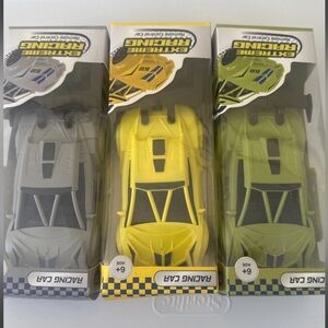Yellow , Green and Gray Racing Car Toys…  any of three cars )